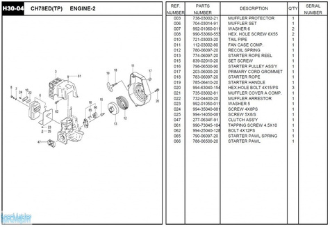 HITACHI Części zamienne do CH78ED(TP).