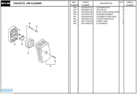 HITACHI Części zamienne do CG47EY(T).