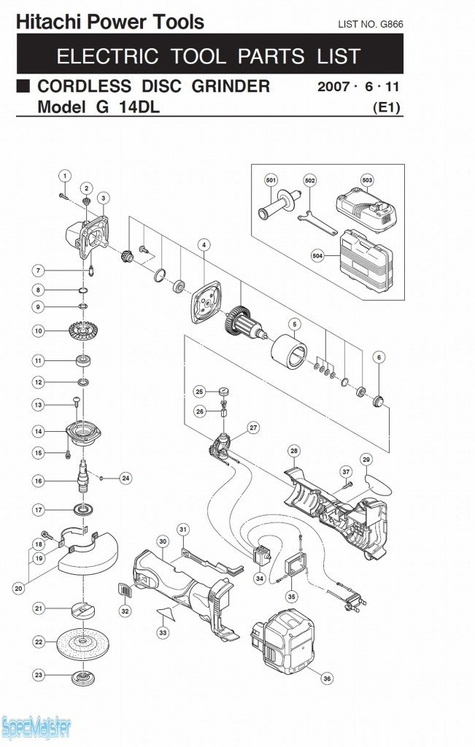 HITACHI Części zamienne do G14DL.