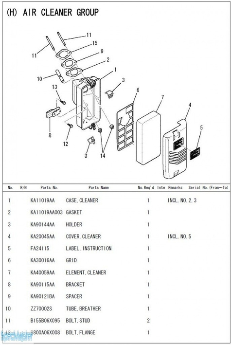 HITACHI Części zamienne do E57MA. Rozkładówka nr.2
