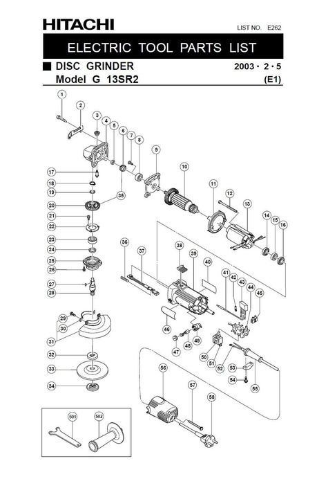 HITACHI Części zamienne do G13SR2.