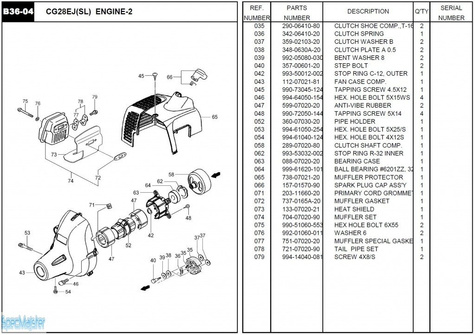 HITACHI Części zamienne do CG28EJ(SL).