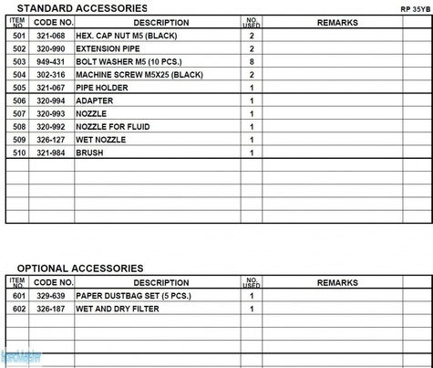 HITACHI Części zamienne do RP35YB.