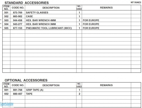 HITACHI Części zamienne do NT50AE2.