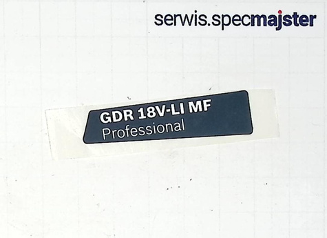 BOSCH Część zamienna do GDR 18 V-LI- TABLICZKA FIRMOWA GDR 18V-LI nr.9 Kod: 2 609 132 429