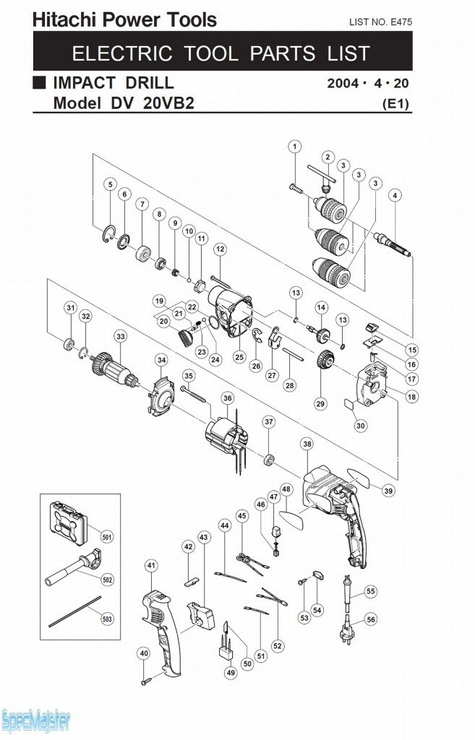 HITACHI Części zamienne do DV20VB2.