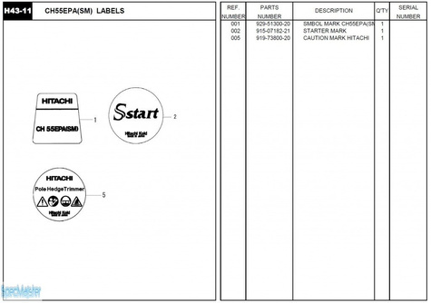 HITACHI Części zamienne do CH55EPA(SM).