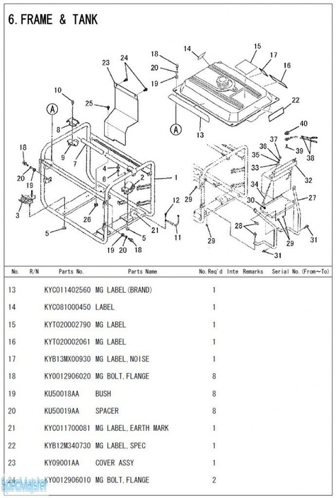 HITACHI Części zamienne do E57MA(S). Rozkładówka nr.1