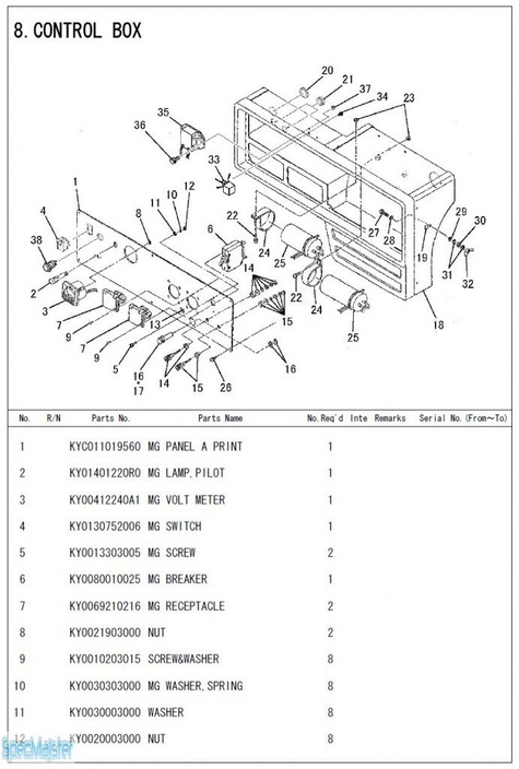 HITACHI Części zamienne do E57MA(S). Rozkładówka nr.1