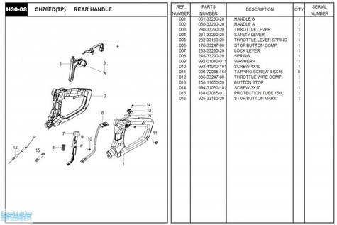 HITACHI Części zamienne do CH78ED(TP).