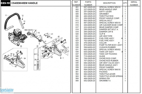 HITACHI Części zamienne do CS45EM.