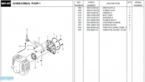 HITACHI Części zamienne do A25EB(N).