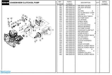 HITACHI Części zamienne do CS45EM.