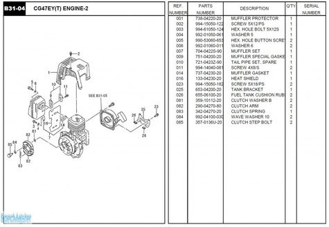 HITACHI Części zamienne do CG47EY(T).