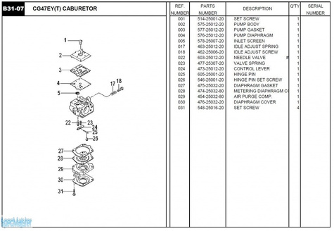 HITACHI Części zamienne do CG47EY(T).