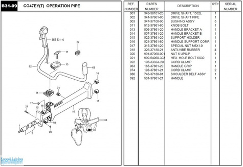 HITACHI Części zamienne do CG47EY(T).