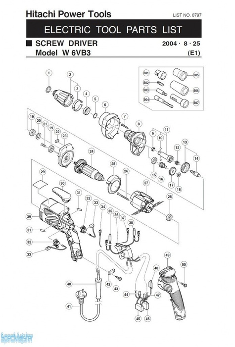 HITACHI Części zamienne do W6VB3.