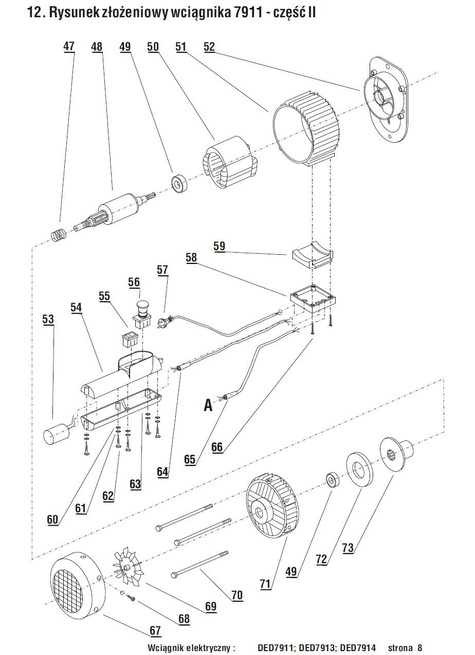 DEDRA Części zamienne do DED7911