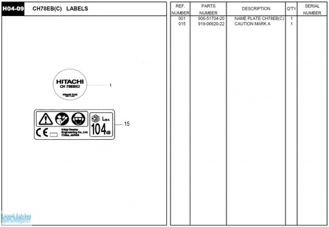 HITACHI Części zamienne do CH78EB(C).