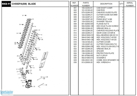HITACHI Części zamienne do CH55EPA(SM).