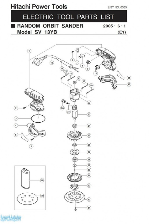 HITACHI Części zamienne do SV13YB.