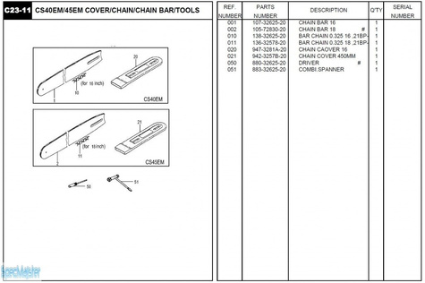 HITACHI Części zamienne do CS40EM.