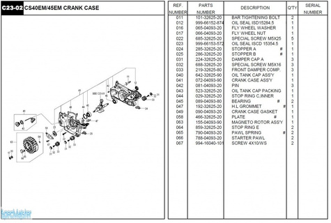 HITACHI Części zamienne do CS40EM.