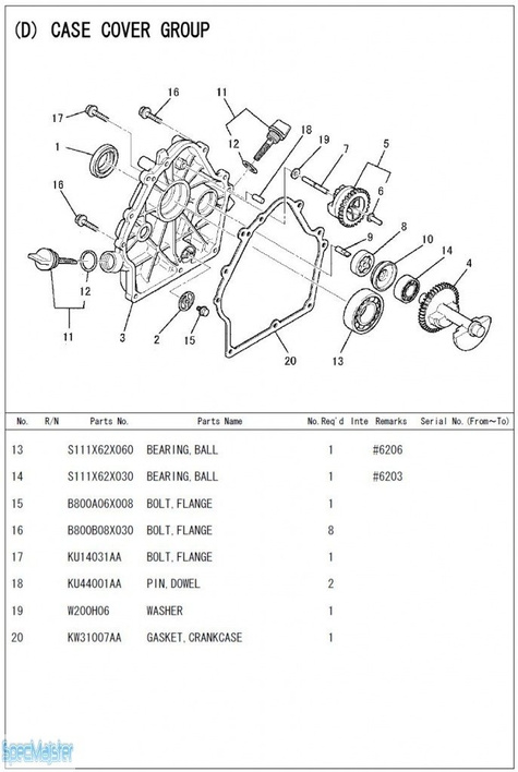 HITACHI Części zamienne do E40MA. Rozkładówka nr.1