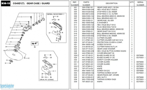 HITACHI Części zamienne do CG40EY(T).
