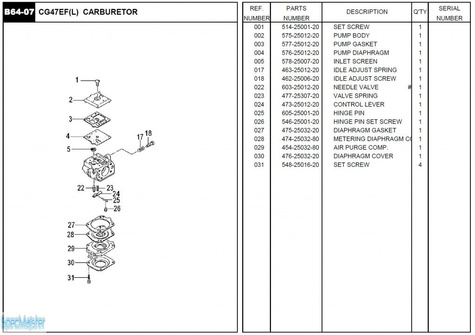 HITACHI Części zamienne do CG47EF(L).