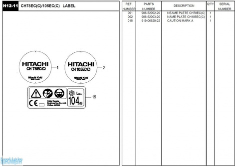 HITACHI Części zamienne do CH78ECC.