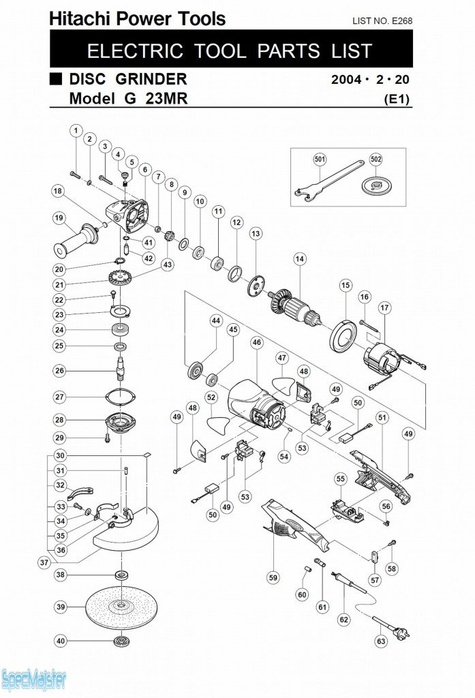 HITACHI Części zamienne do G23MR.