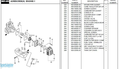 HITACHI Części zamienne do A25EB(N).