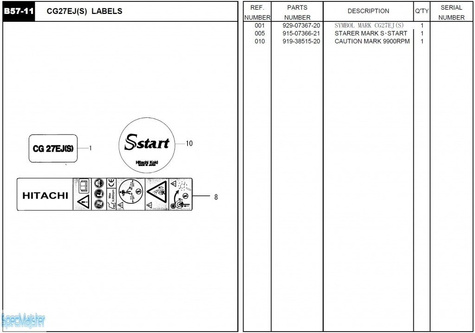 HITACHI Części zamienne do CG27EJ(S).