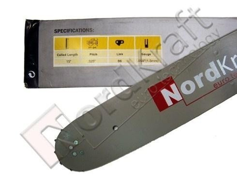 Prowadnica 38cm(15")/0,325" 1,5mm NordKraft do pilarki spalinowej Kod: AKC-0018