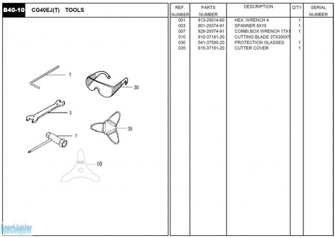 HITACHI Części zamienne do CG40EJ(T).