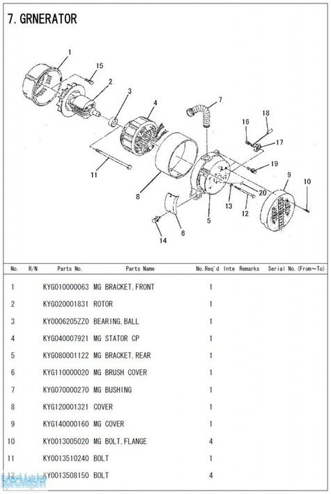 HITACHI Części zamienne do E40MA. Rozkładówka nr.1