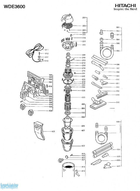 HITACHI Części zamienne do WDE3600.