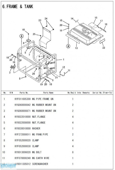 HITACHI Części zamienne do E57MA. Rozkładówka nr.1