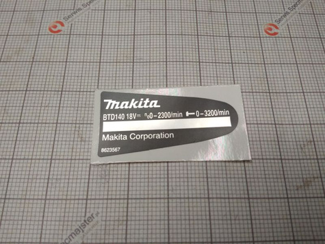 MAKITA Część zamienna do BTD140- Tabliczka znamionowa Nr. 2 Kod: 862356-7