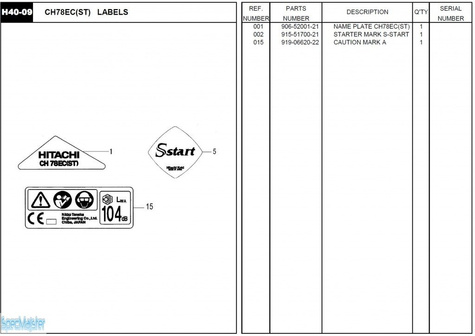 HITACHI Części zamienne do CH78EC(ST).
