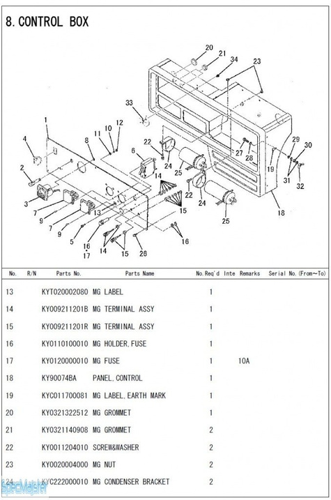 HITACHI Części zamienne do E57MA. Rozkładówka nr.1