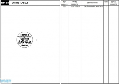 HITACHI Części zamienne do CG-HTB.