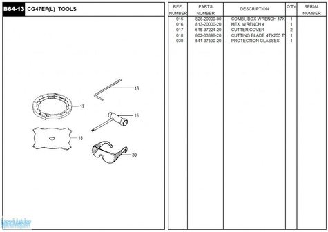 HITACHI Części zamienne do CG47EF(L).