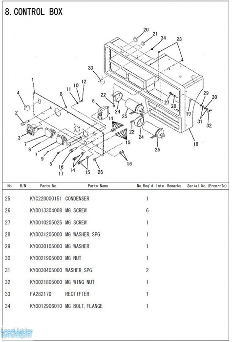 HITACHI Części zamienne do E57MA. Rozkładówka nr.1
