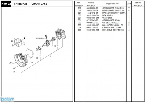 HITACHI Części zamienne do CH55EPC(S).