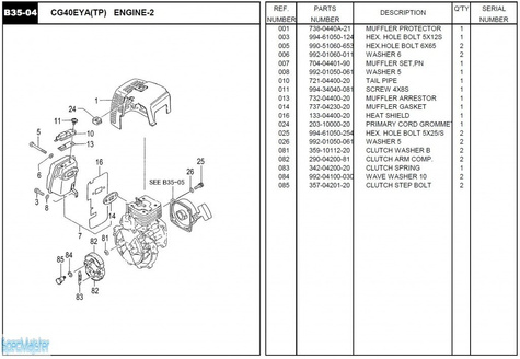 HITACHI Części zamienne do CG40EYA(TP).
