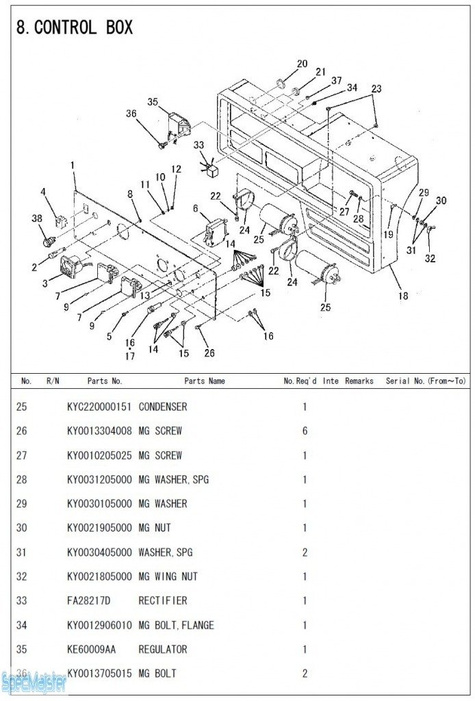 HITACHI Części zamienne do E57MA(S). Rozkładówka nr.1