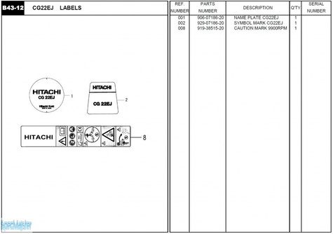 HITACHI Części zamienne do CG22EJ.