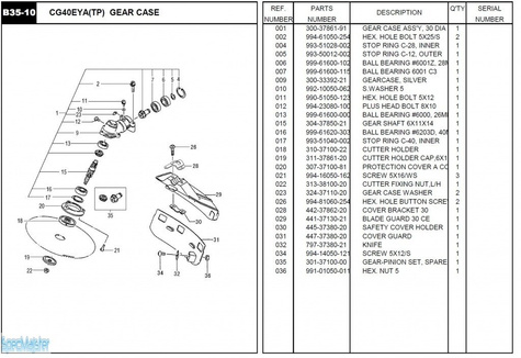 HITACHI Części zamienne do CG40EYA(TP).